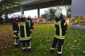 Einsatz BF Hoehenretter Koelner Seilbahn Hoehe Zoobruecke P2240